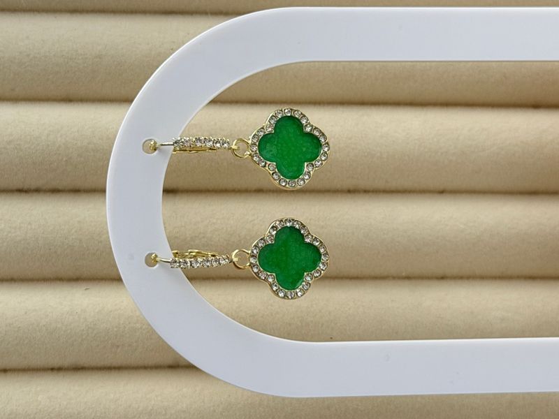 Сережки "LUX CLOVER"  у зеленому кольорі  553 фото