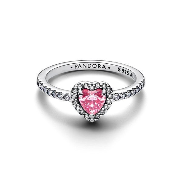 Каблучка у стилі "PANDORA" рожевий 16 р 65784 фото